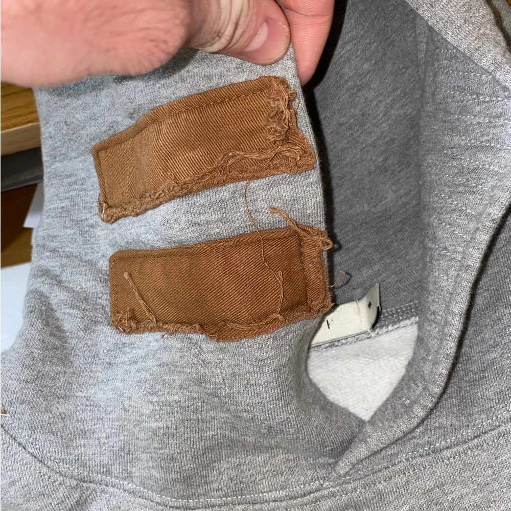 MNML Outerwear Oversized Gray & Brown Mash Up Hoodie | Size Medium - Picture 5 of 16